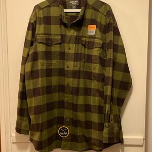 NWT Ariat Rebar plaid flannel shirt